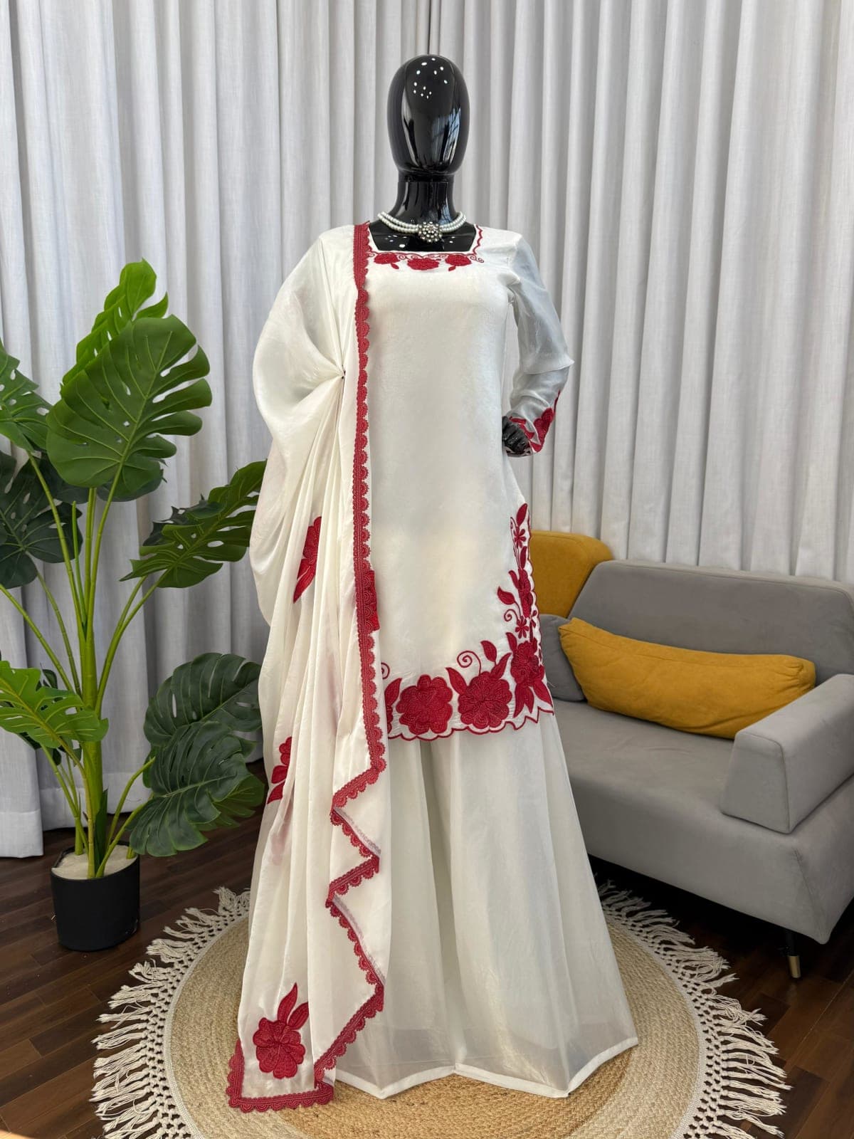 Women’s Elegant Embroidered Ethnic Suit Set with Dupatta