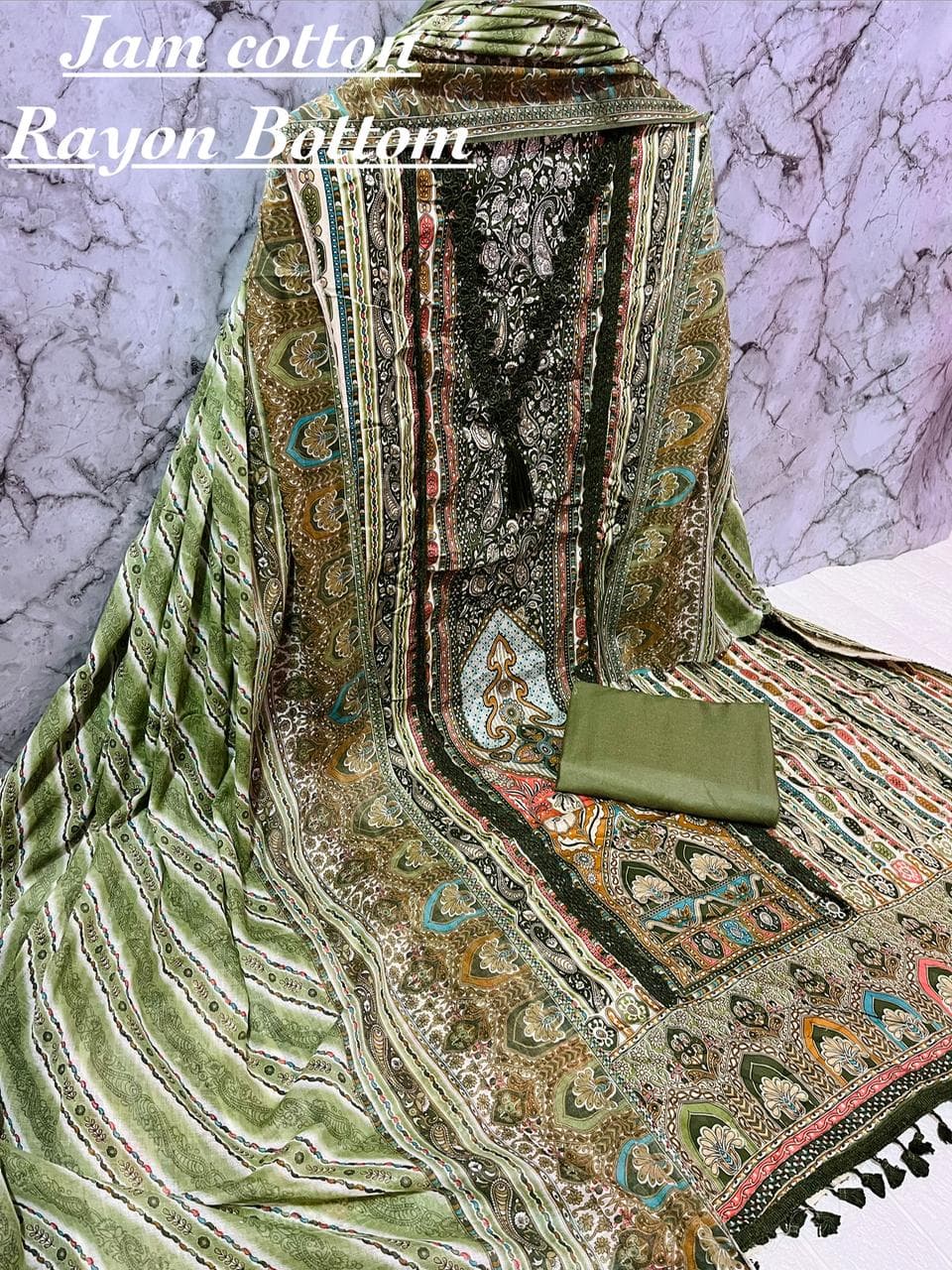 Karachi Print V-Neck Suit Set